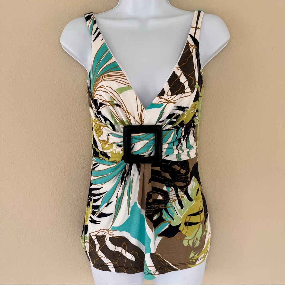 Cache Vintage Y2K Top S Babydoll Buckle 90s Tropical Vacation Resort Going Out